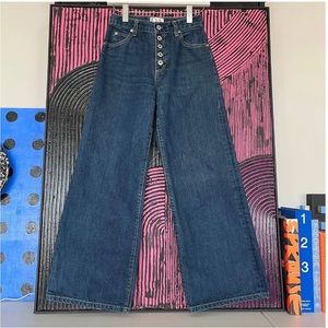 Eve “Charlotte” EUC high rise, button fly, wide leg pants. Waist size 26/2.